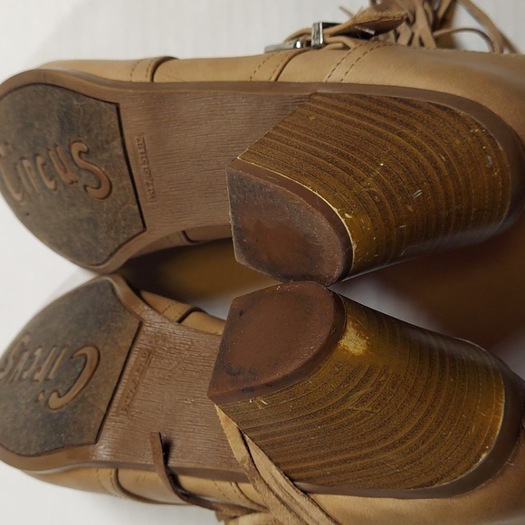 Circus by Sam Edelman Tan Fringe Leah Booties Size 8M - Picture 3 of 11